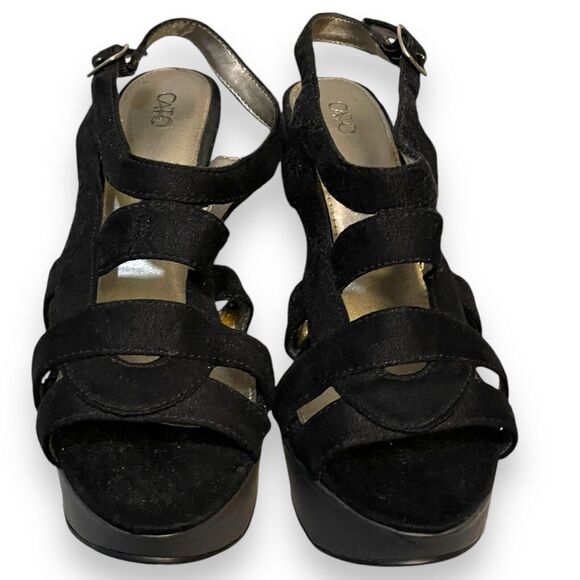 Cato High Heel Sandals Women's 9 Slingback Buckle Fabric Open Toe Party Casual - Picture 1 of 14